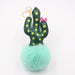 Wholesale Alloy Faux Hair Cactus Hairball Pom Pom Keychain JDC-KC-Zuge039 Keychains 祖格 Mint Green / Wholesale Jewelry JoyasDeChina Joyas De China