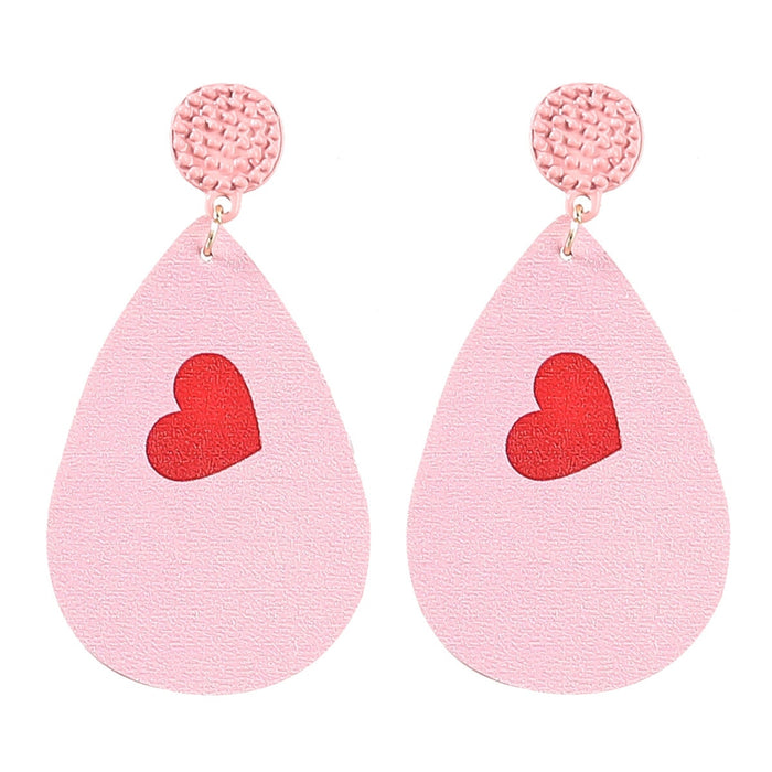 Wholesale Alloy Faux Leather Geometric Heart Earrings JDC-ES-JL894 Earrings 氿乐 Wholesale Jewelry JoyasDeChina Joyas De China