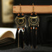 Wholesale alloy feather long rice bead earrings JDC-ES-daiq017 Earrings 黛茜 2 Wholesale Jewelry JoyasDeChina Joyas De China