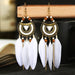 Wholesale alloy feather long rice bead earrings JDC-ES-daiq017 Earrings 黛茜 3 Wholesale Jewelry JoyasDeChina Joyas De China