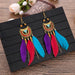 Wholesale alloy feather long rice bead earrings JDC-ES-daiq017 Earrings 黛茜 Wholesale Jewelry JoyasDeChina Joyas De China