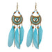 Wholesale alloy feather long rice bead earrings JDC-ES-daiq017 Earrings 黛茜 Wholesale Jewelry JoyasDeChina Joyas De China