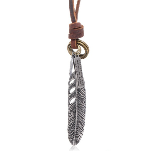 Bulk Jewelry Wholesale alloy feather pendant man necklaces JDC-MNE-PK061 Wholesale factory from China YIWU China