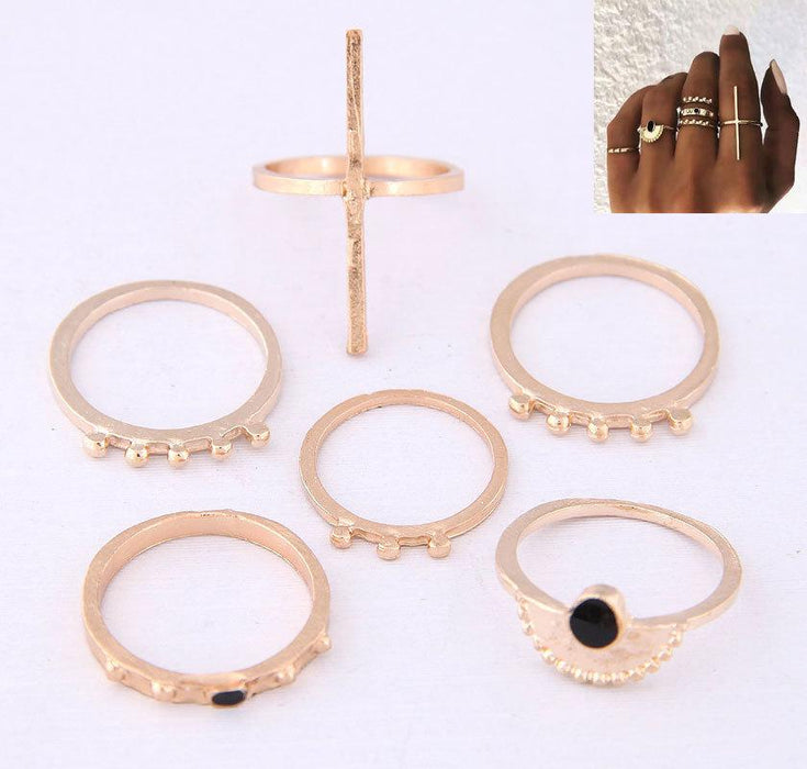 Bulk Jewelry Wholesale alloy fine line seal Moon inlaid with black diamond rings JDC-RS-wy017 Wholesale factory from China YIWU China
