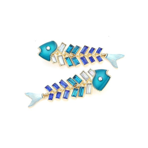 Wholesale alloy fishbone color diamond earrings JDC-ES-MY220 Earrings 曼茵 Wholesale Jewelry JoyasDeChina Joyas De China
