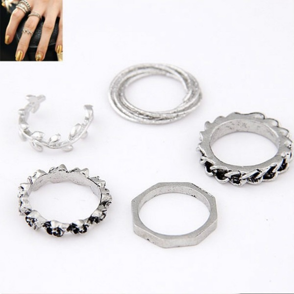 Bulk Jewelry Wholesale alloy five-piece combination rings JDC-RS-wy071 Wholesale factory from China YIWU China