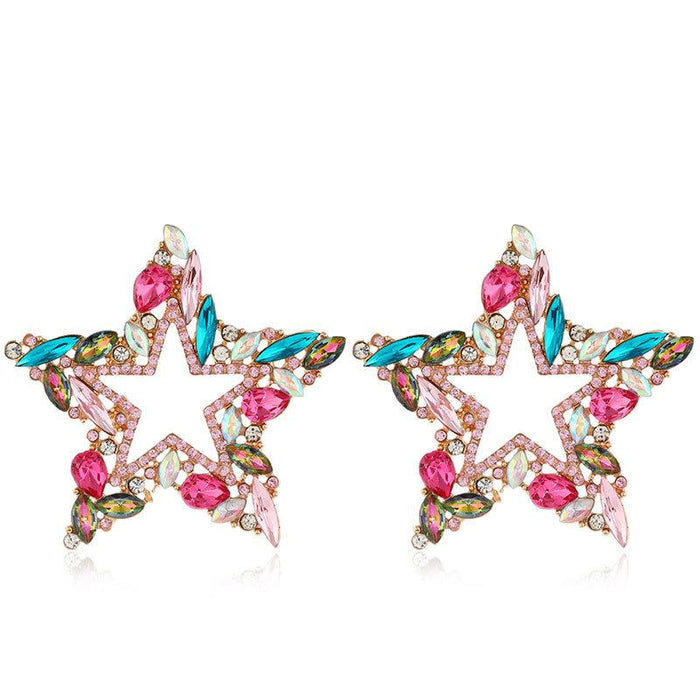 Wholesale alloy five pointed star Earrings JDC-ES-wy001 Earrings JoyasDeChina Colored earrings Wholesale Jewelry JoyasDeChina Joyas De China