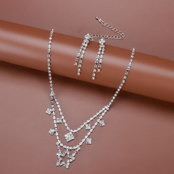 Wholesale alloy five-pointed star necklace JDC-NE-Bis009 NECKLACE 碧莎 silver Wholesale Jewelry JoyasDeChina Joyas De China