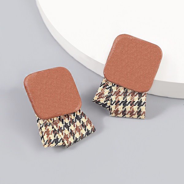 Wholesale alloy flannel square earrings JDC-ES-JL767 Earrings 氿乐 Wholesale Jewelry JoyasDeChina Joyas De China