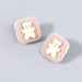 Wholesale alloy flannel square earrings JDC-ES-JL823 Earrings 氿乐 brown Wholesale Jewelry JoyasDeChina Joyas De China