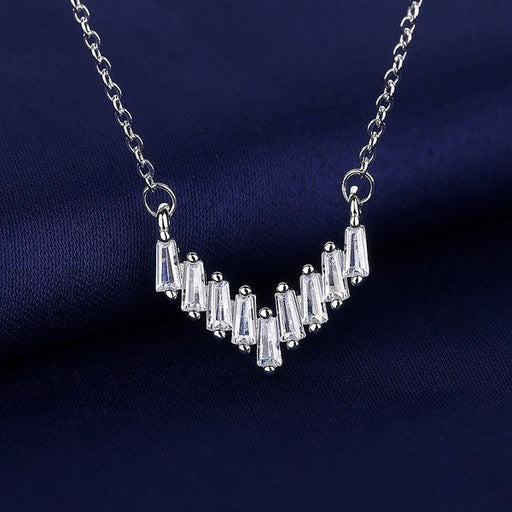 Wholesale alloy flash Rhinestone v-shaped necklace Sterling Silver Jewelry JDC-NE-BLX039 NECKLACE 宝来兴 Wholesale Jewelry JoyasDeChina Joyas De China