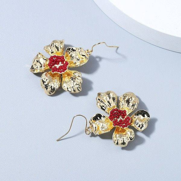Wholesale alloy flower earrings JDC-ES-JQ197 Earrings 佳琪 Wholesale Jewelry JoyasDeChina Joyas De China