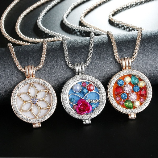 Bulk Jewelry Wholesale alloy flower full diamond necklaces JDC-NE-YN016 Wholesale factory from China YIWU China