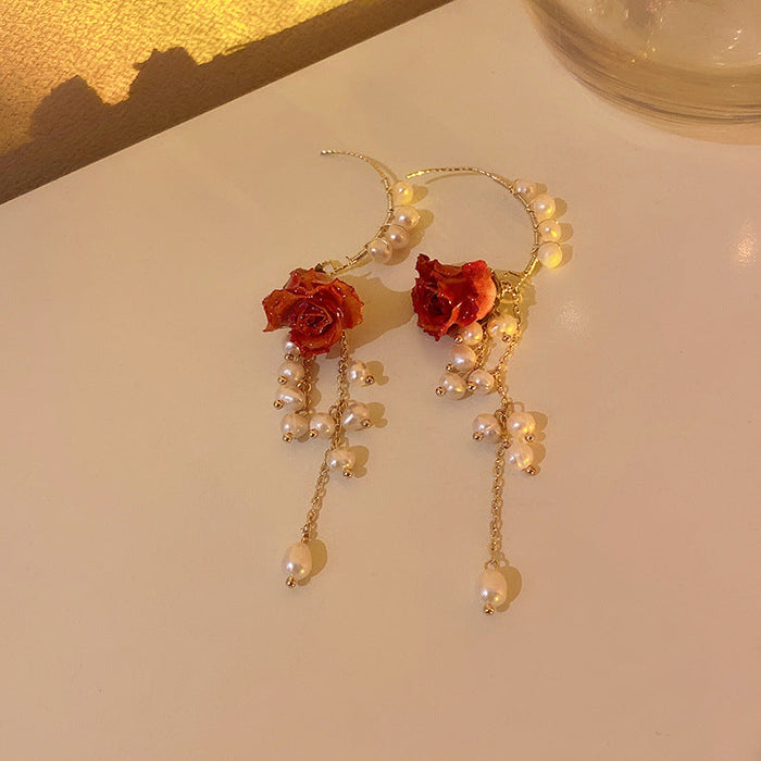 Wholesale alloy flower gold earrings JDC-ES-BY030 Earrings 宝钰 golden2 Wholesale Jewelry JoyasDeChina Joyas De China