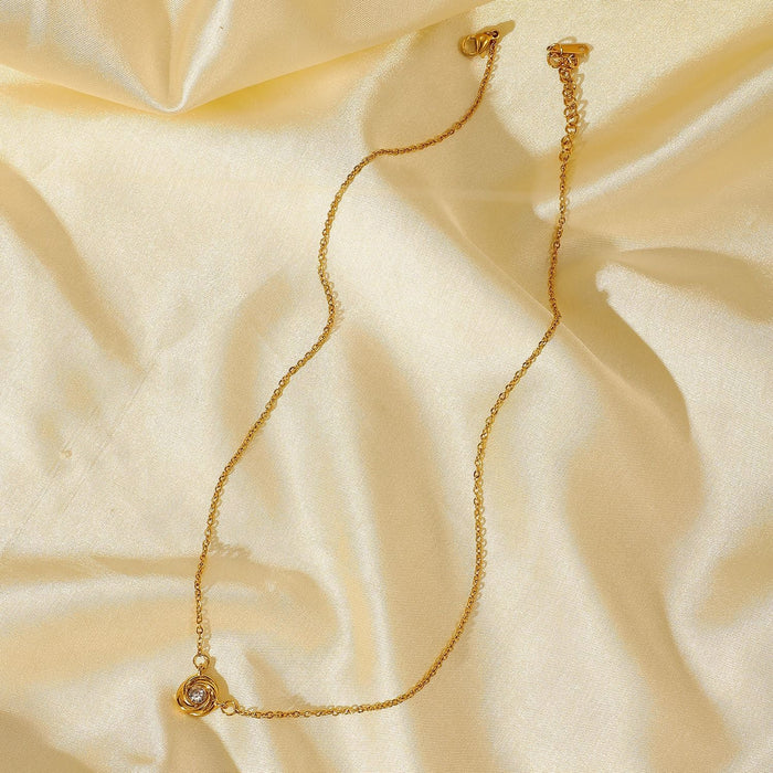 Wholesale alloy flower inlaid zircon necklace JDC-NE-JD341 NECKLACE 杰鼎 Wholesale Jewelry JoyasDeChina Joyas De China