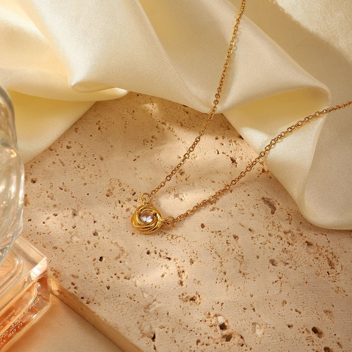 Wholesale alloy flower inlaid zircon necklace JDC-NE-JD341 NECKLACE 杰鼎 Wholesale Jewelry JoyasDeChina Joyas De China