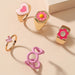 Wholesale Alloy Flower Love Rings Set JDC-RS-A070 Rings 妙雅 01 set Wholesale Jewelry JoyasDeChina Joyas De China