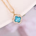 Wholesale alloy flower necklace JDC-NE-Bingm005 NECKLACE 冰萌 2# lake blue Wholesale Jewelry JoyasDeChina Joyas De China