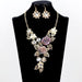 Wholesale alloy flower-shaped diamond necklace earring set JDC-NE-GSGL023 Necklaces 谷力 Wholesale Jewelry JoyasDeChina Joyas De China