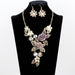 Wholesale alloy flower-shaped diamond necklace earring set JDC-NE-GSGL023 Necklaces 谷力 set Wholesale Jewelry JoyasDeChina Joyas De China