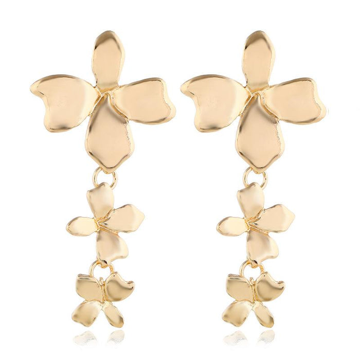 Bulk Jewelry Wholesale alloy flowers are connected to long Earrings JDC-ES-bq074 Wholesale factory from China YIWU China