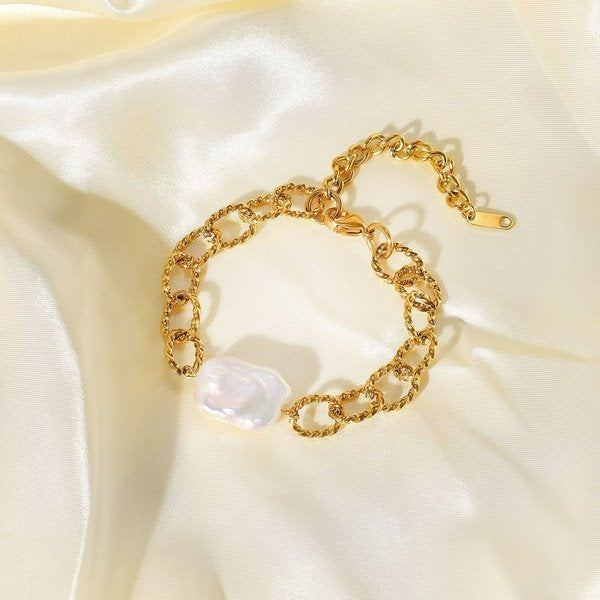 Wholesale alloy freshwater pearl twist bracelet JDC-BT-JD098 Bracelet 杰鼎 Wholesale Jewelry JoyasDeChina Joyas De China