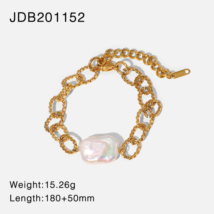 Wholesale alloy freshwater pearl twist bracelet JDC-BT-JD098 Bracelet 杰鼎 JDB201152 Wholesale Jewelry JoyasDeChina Joyas De China