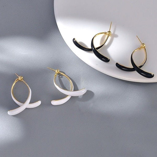 Wholesale alloy front and back cross earrings JDC-ES-XuF082 Earrings 旭帆 Wholesale Jewelry JoyasDeChina Joyas De China