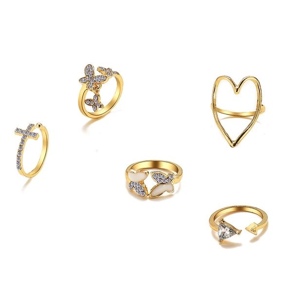 Wholesale alloy full diamond butterfly ring JDC-RS-F608 Rings 韩之尚 Wholesale Jewelry JoyasDeChina Joyas De China