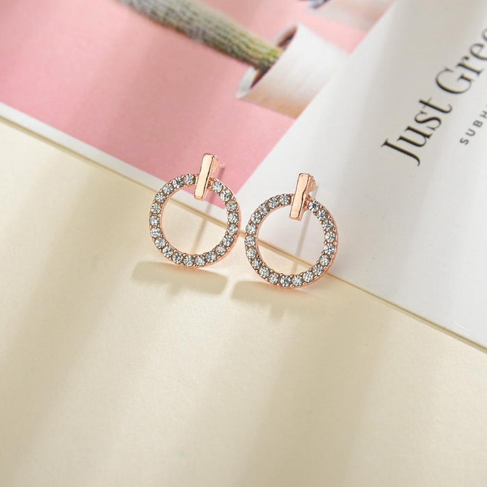 Bulk Jewelry Wholesale alloy full Diamond Circle Earrings JDC-ES-bq116 Wholesale factory from China YIWU China