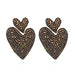 Wholesale alloy full Diamond Heart Earrings JDC-ES-MY173 Earrings 曼茵 Gold + Black Diamond Wholesale Jewelry JoyasDeChina Joyas De China