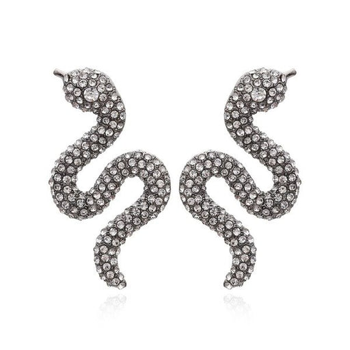 Wholesale alloy full diamond Snake Earrings JDC-ES-MY221 Earrings 曼茵 Wholesale Jewelry JoyasDeChina Joyas De China