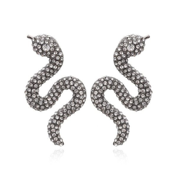 Wholesale alloy full diamond Snake Earrings JDC-ES-MY221 Earrings 曼茵 Wholesale Jewelry JoyasDeChina Joyas De China