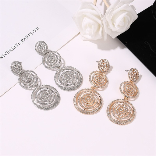 Bulk Jewelry Wholesale alloy full drill multi-layer Circle Earrings JDC-ES-MH045 Wholesale factory from China YIWU China