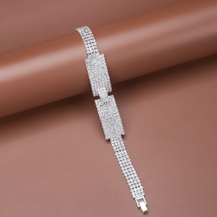 Wholesale alloy full Rhinestone bracelet JDC-BT-Bis004 Bracelet 碧莎 silver Wholesale Jewelry JoyasDeChina Joyas De China