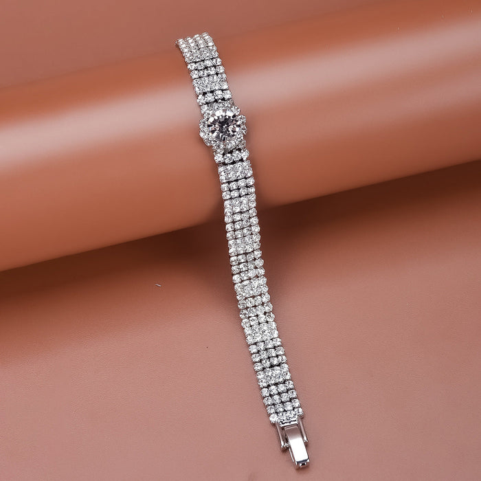 Wholesale alloy full rhinestone bracelet JDC-BT-Bis014 Bracelet 碧莎 silver Wholesale Jewelry JoyasDeChina Joyas De China