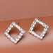 Wholesale alloy full Rhinestone earrings JDC-ES-Bis013 Earrings 碧莎 silver Wholesale Jewelry JoyasDeChina Joyas De China