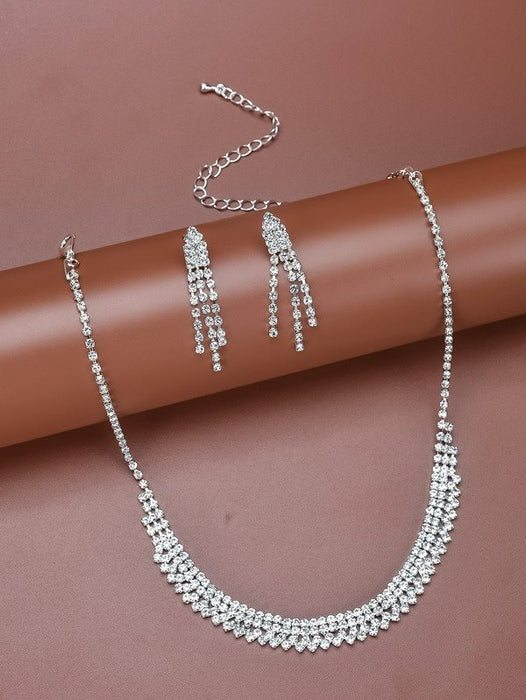 Wholesale alloy full Rhinestone necklace JDC-NE-Bis005 NECKLACE 碧莎 Wholesale Jewelry JoyasDeChina Joyas De China
