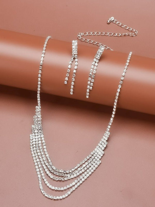 Wholesale alloy full Rhinestone necklace JDC-NE-Bis014 NECKLACE 碧莎 Wholesale Jewelry JoyasDeChina Joyas De China