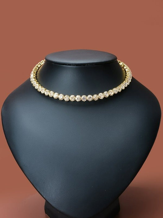 Wholesale alloy full Rhinestone necklace JDC-NE-Bis015 NECKLACE 碧莎 Wholesale Jewelry JoyasDeChina Joyas De China