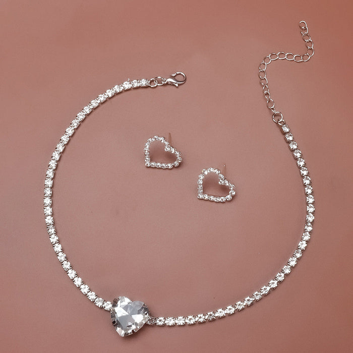 Wholesale alloy full Rhinestone simple necklace JDC-NE-Bis011 NECKLACE 碧莎 silver Wholesale Jewelry JoyasDeChina Joyas De China