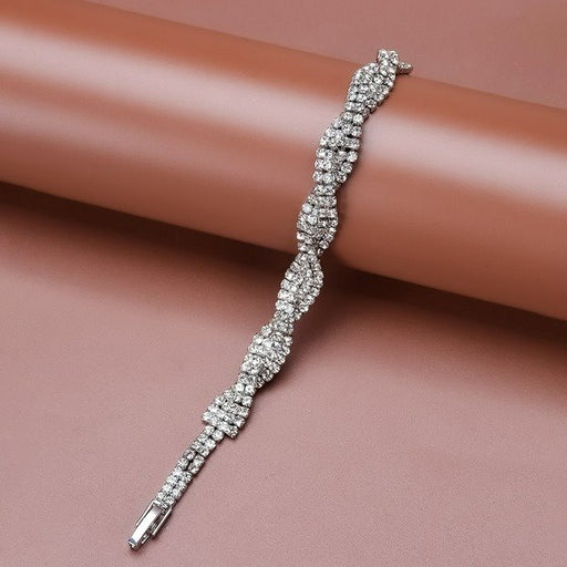 Wholesale alloy full Rhinestone twist bracelet JDC-BT-Bis006 Bracelet 碧莎 Wholesale Jewelry JoyasDeChina Joyas De China