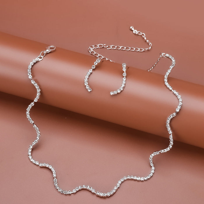 Wholesale alloy full rhinestone wave line necklace JDC-NE-Bis004 NECKLACE 碧莎 Wholesale Jewelry JoyasDeChina Joyas De China
