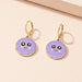 Wholesale alloy funny cute smiling face expression Earrings JDC-ES-AYN331 Earrings JoyasDeChina E2183 purple Wholesale Jewelry JoyasDeChina Joyas De China
