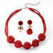 Wholesale alloy garnet earring set JDC-ES-JQ205 Earrings 佳琪 set 1 Wholesale Jewelry JoyasDeChina Joyas De China