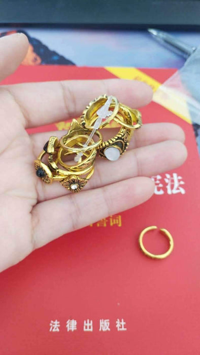 Bulk Jewelry Wholesale alloy gem combination 10 sets of rings JDC-RS-wy046 Wholesale factory from China YIWU China