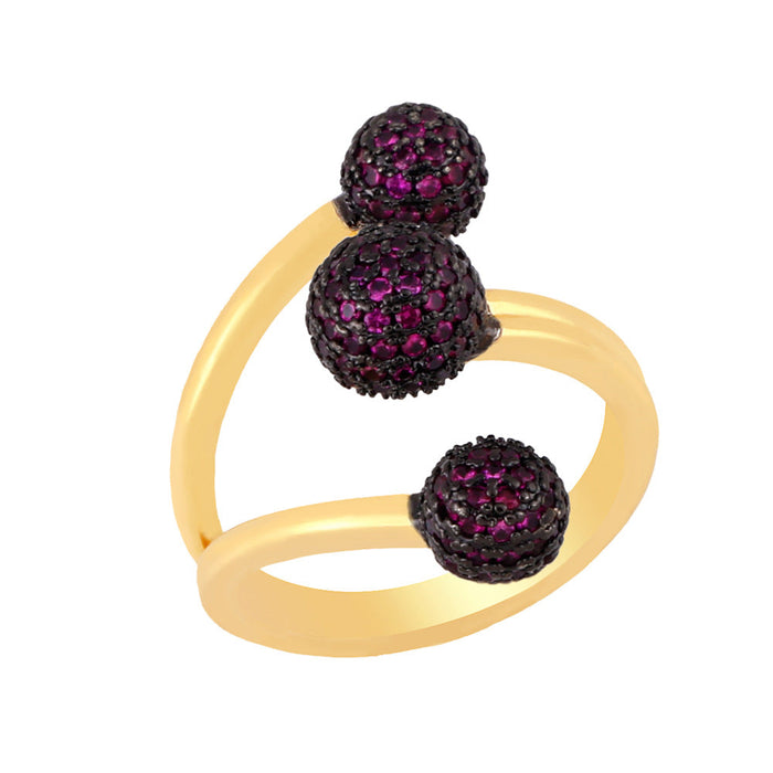 Wholesale alloy geometric ball ring JDC-RS-AS310 Rings 翱昇 rose red 1 Wholesale Jewelry JoyasDeChina Joyas De China