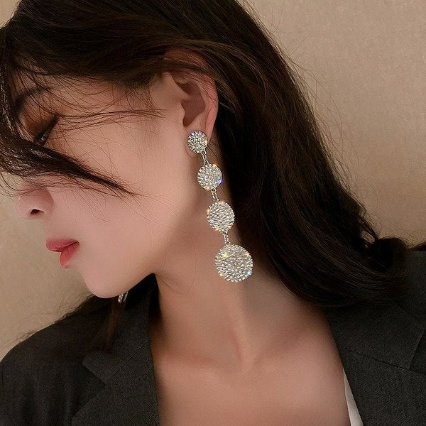 Wholesale alloy geometric circle Silver Earrings JDC-ES-BY-090 Earrings 宝钰 Wholesale Jewelry JoyasDeChina Joyas De China