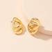 Wholesale alloy geometric irregular twisted double ring earrings JDC-ES-AYN348 Earrings JoyasDeChina Wholesale Jewelry JoyasDeChina Joyas De China