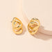 Wholesale alloy geometric irregular twisted double ring earrings JDC-ES-AYN348 Earrings JoyasDeChina Wholesale Jewelry JoyasDeChina Joyas De China
